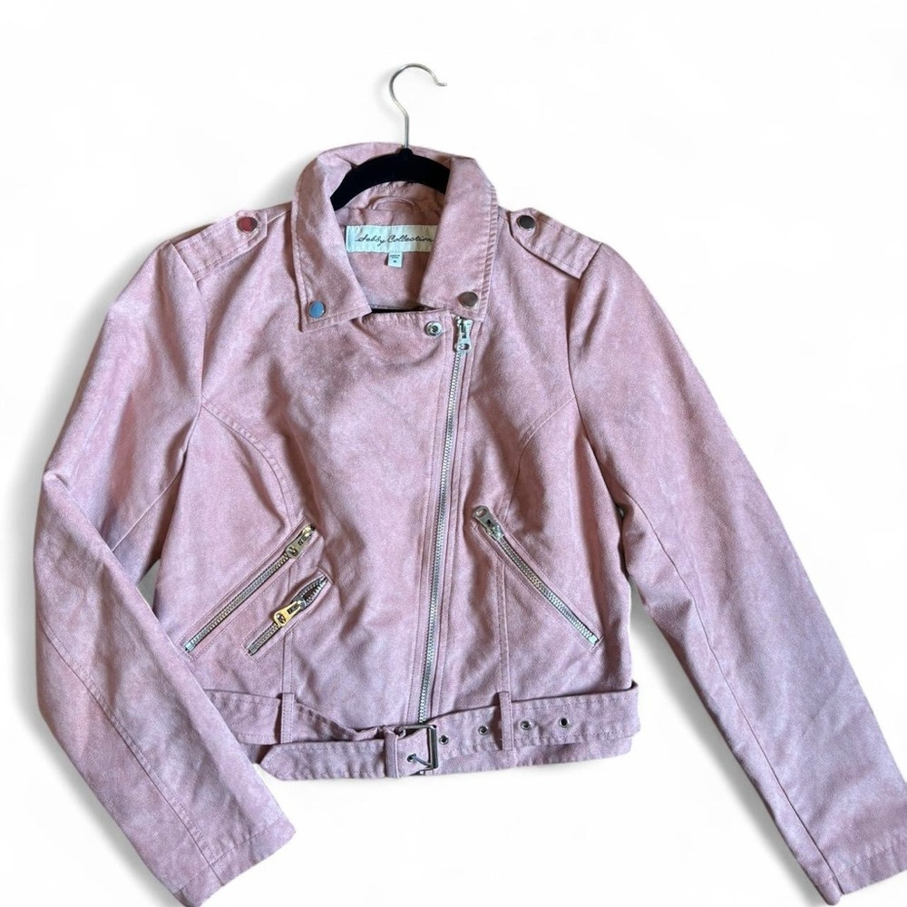 Pink Suede lightweight Biker Jacket